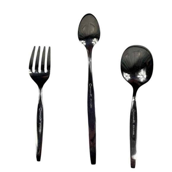 VTG Oneida Community Stainless Steel Baby Flatware Set Utensils Fork & 2 Spoons - Picture 2 of 6